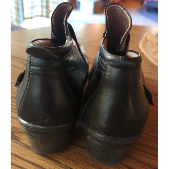 SANITA WOMENS BLACK LEATHER ANKLE BOOTS Size 40 US 9 - Picture 5 of 13